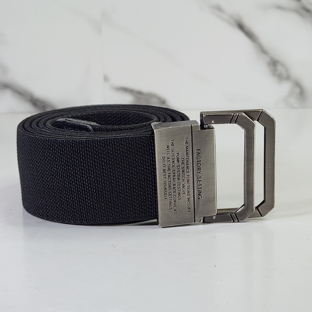 Men's Black Webbing Belt with Metal Buckle. Tactical. Stretchable
